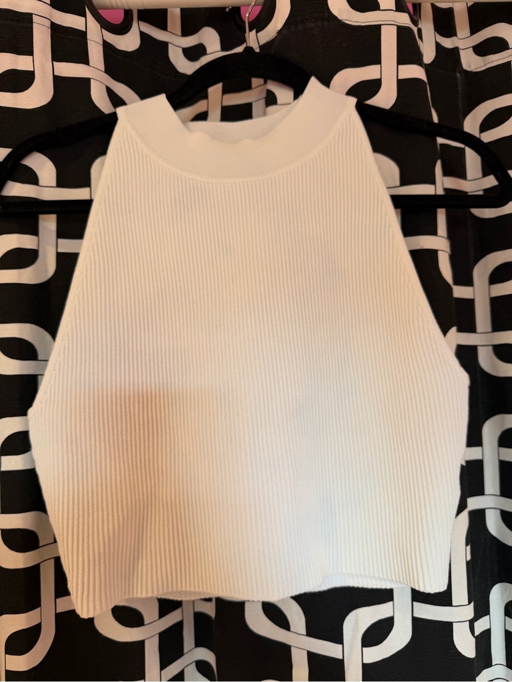 White Babaton Sculpt Knit Mock Neck Top